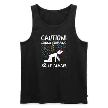 Costume de Carnaval Kölle Alaaf Cologne Attention Ivre - Débardeur bio Premium Homme - noir - Devant - Michal (187cm)