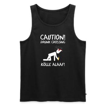 Carnival Costume Kölle Alaaf Cologne Caution Drunk - Men's Premium Organic Tank Top - black - Front - Michal (187cm)