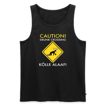 Carnival Costume Kölle Alaaf Cologne Caution Drunk - Men's Premium Organic Tank Top - black - Front - Michal (187cm)