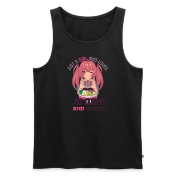 Nur ein Mädchen, das Anime-Ramen liebt - Männer Premium Bio Tank Top - Schwarz - Vorne - Michal (187cm)