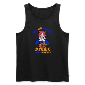 Nur ein Mädchen, das Anime-Ramen liebt - Männer Premium Bio Tank Top - Schwarz - Vorne - Michal (187cm)