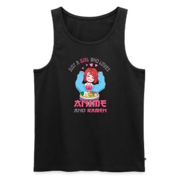 Nur ein Mädchen, das Anime-Ramen liebt - Männer Premium Bio Tank Top - Schwarz - Vorne - Michal (187cm)