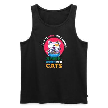 Nur ein Mädchen, das Anime-Ramen liebt - Männer Premium Bio Tank Top - Schwarz - Vorne - Michal (187cm)
