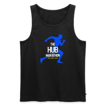 Marathon April 17, 2023 at the Hub of the Universe - Men's Premium Organic Tank Top - black - Front - AI Model Male 178 light (178cm)