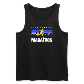 Courir le défi du marathon de 26,2 miles - Débardeur bio Premium Homme - noir - Devant - Michal (187cm)