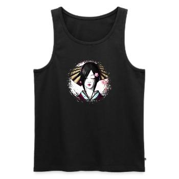 Geisha, art numérique traditionnel, Japon - Débardeur bio Premium Homme - noir - Devant - AI Model Male 178 light (178cm)
