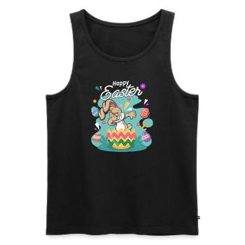 Happy Easter - Dabbing Dab Osterhase - Männer Premium Bio Tank Top - Schwarz - Vorne - Michal (187cm)
