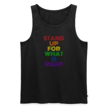 Déclaration LGBT de la fierté - Débardeur bio Premium Homme - noir - Devant - Michal (187cm)