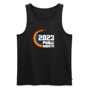 Pride 2023 LGBT Statement - Men's Premium Organic Tank Top - black - Front - Michal (187cm)