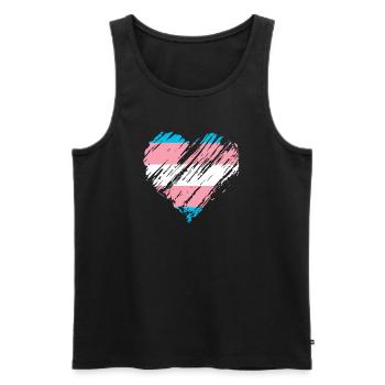 Pride LGBTQ Herz - Männer Premium Bio Tank Top - Schwarz - Vorne - AI Model Male 178 light (178cm)