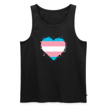 Fierté Cœur LGBTQ - Débardeur bio Premium Homme - noir - Devant - Michal (187cm)