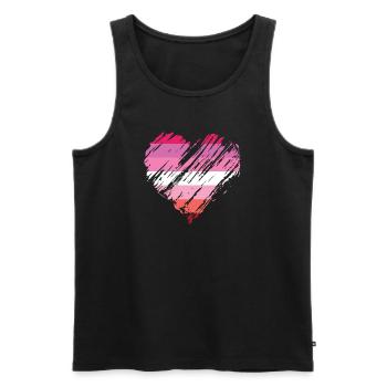 Pride LGBTQ Herz Lesbisch - Männer Premium Bio Tank Top - Schwarz - Vorne - Michal (187cm)