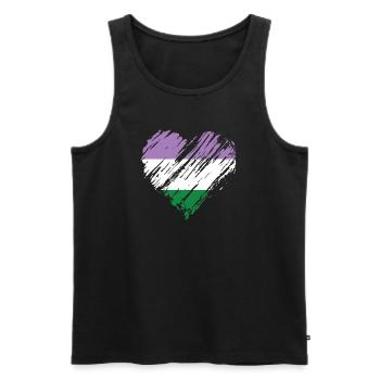Fierté Cœur LGBTQ - Débardeur bio Premium Homme - noir - Devant - Michal (187cm)