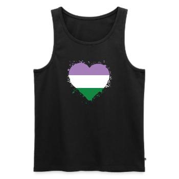 Pride Herz LGBTQ - Genderqueer - Männer Premium Bio Tank Top - Schwarz - Vorne - Michal (187cm)