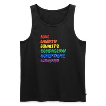 Stolz LGBTQ. Aussage - Männer Premium Bio Tank Top - Schwarz - Vorne - AI Model Male 178 light (178cm)