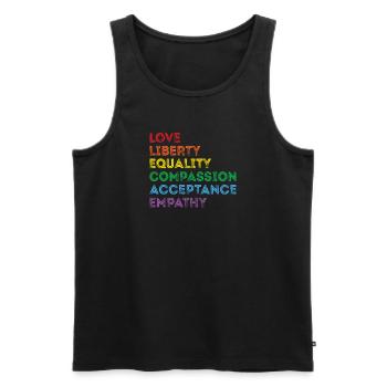 Fier LGBTQ. Déclaration - Débardeur bio Premium Homme - noir - Devant - Michal (187cm)