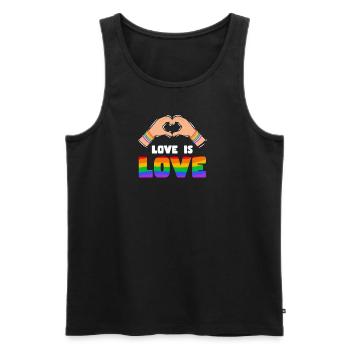 Fier LGBTQ. Opinion - Débardeur bio Premium Homme - noir - Devant - Michal (187cm)