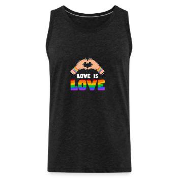 Stolz LGBTQ. Stellungnahme - Männer Premium Bio Tank Top - Anthrazit - Vorne - Alexander (188cm)