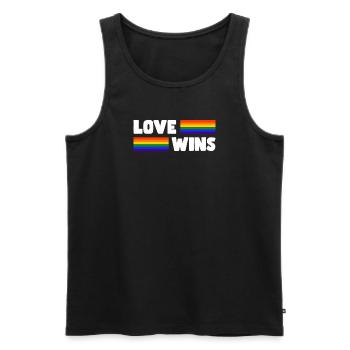 Fier LGBTQ. Opinion - Débardeur bio Premium Homme - noir - Devant - Michal (187cm)