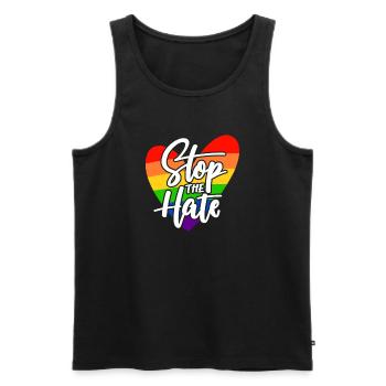 Fier LGBTQ. Opinion - Débardeur bio Premium Homme - noir - Devant - Michal (187cm)