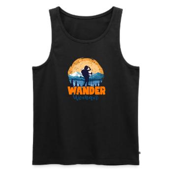 Wander Women in Nature - Men's Premium Organic Tank Top - black - Front - AI Model Male 178 light (178cm)