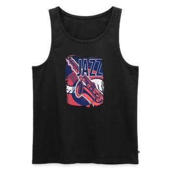 Festival d’improvisation de musique jazz - Débardeur bio Premium Homme - noir - Devant - AI Model Male 178 light (178cm)