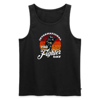 We are proud of our firefighters - Men's Premium Organic Tank Top - black - Front - Michal (187cm)