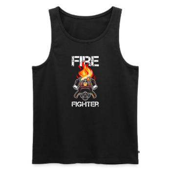 We are proud of our firefighters - Men's Premium Organic Tank Top - black - Front - Michal (187cm)