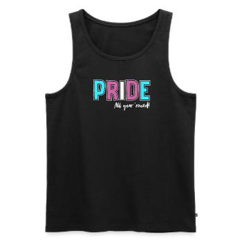 Pride LGBT Liebe gewinnt, wir sind queer und stolz - Männer Premium Bio Tank Top - Schwarz - Vorne - Michal (187cm)