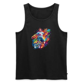 BASKETBALL forever! - Men's Premium Organic Tank Top - black - Front - Michal (187cm)