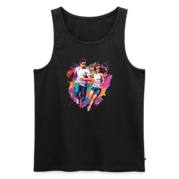 BASKETBALL forever! - Men's Premium Organic Tank Top - black - Front - Michal (187cm)