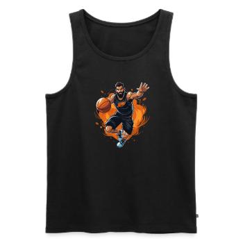 BASKETBALL forever! - Men's Premium Organic Tank Top - black - Front - Michal (187cm)