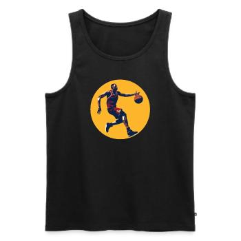 BASKETBALL forever! - Men's Premium Organic Tank Top - black - Front - Michal (187cm)