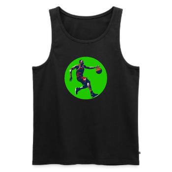 BASKETBALL forever! - Men's Premium Organic Tank Top - black - Front - Michal (187cm)