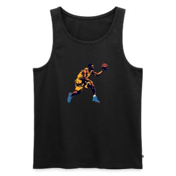 BASKETBALL forever! - Men's Premium Organic Tank Top - black - Front - Michal (187cm)