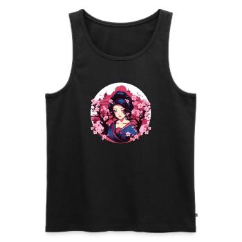 Geisha of Japan - Men's Premium Organic Tank Top - black - Front - AI Model Male 178 light (178cm)