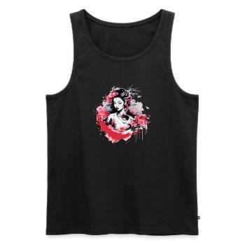 Geisha of Japan - Men's Premium Organic Tank Top - black - Front - AI Model Male 178 light (178cm)