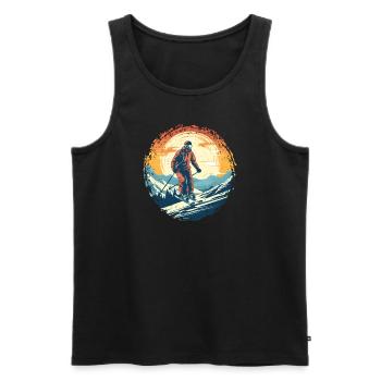 Snowboardung und Skifahren und dann Aprés-Ski - Männer Premium Bio Tank Top - Schwarz - Vorne - Michal (187cm)