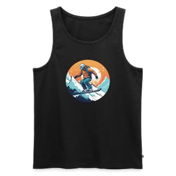 Snowboard ou ski puis après-ski - Débardeur bio Premium Homme - noir - Devant - Michal (187cm)