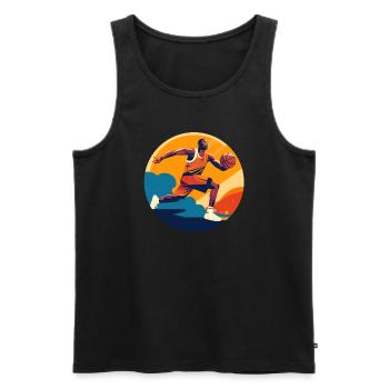 BASKETBALL forever! - Men's Premium Organic Tank Top - black - Front - Michal (187cm)