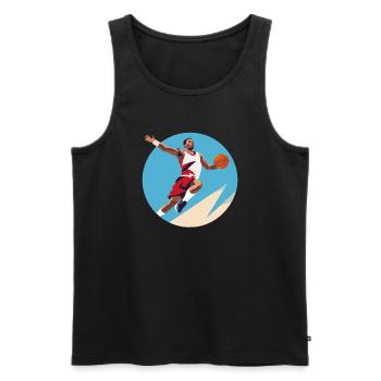 BASKETBALL forever! - Men's Premium Organic Tank Top - black - Front - Michal (187cm)