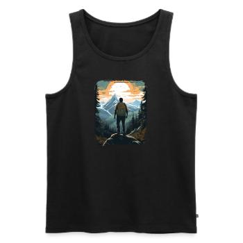 Forest Nature Trekking Adventure - Men's Premium Organic Tank Top - black - Front - Michal (187cm)