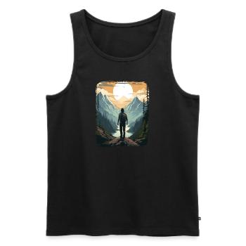 Forest Nature Trekking Adventure - Men's Premium Organic Tank Top - black - Front - Michal (187cm)
