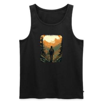Forest Nature Trekking Adventure - Men's Premium Organic Tank Top - black - Front - Michal (187cm)