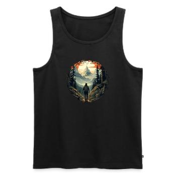 Forest Nature Trekking Adventure - Men's Premium Organic Tank Top - black - Front - Michal (187cm)