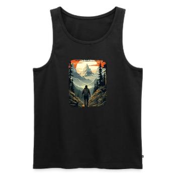 Forest Nature Trekking Adventure - Men's Premium Organic Tank Top - black - Front - Michal (187cm)