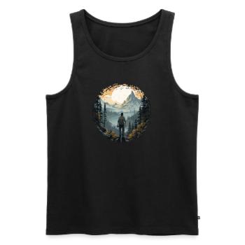 Forest Nature Trekking Adventure - Men's Premium Organic Tank Top - black - Front - Michal (187cm)