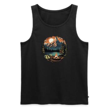 Forest Nature Trekking Adventure - Men's Premium Organic Tank Top - black - Front - Michal (187cm)