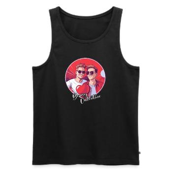 LGBT Gay Valentinstag Idee für Schwule - Männer Premium Bio Tank Top - Schwarz - Vorne - Michal (187cm)