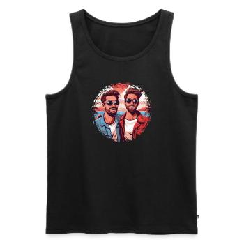 LGBT Gay Valentinstag Idee für Schwule - Männer Premium Bio Tank Top - Schwarz - Vorne - Michal (187cm)